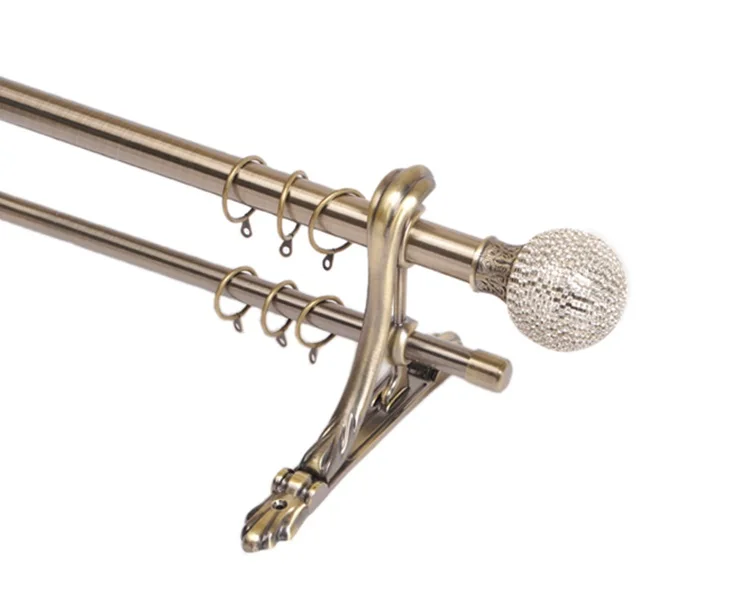 Custom Crystal Ball Finial Glass Curtain Rod Accessories Acrylic Glass Curtain Finial Rods For Sales