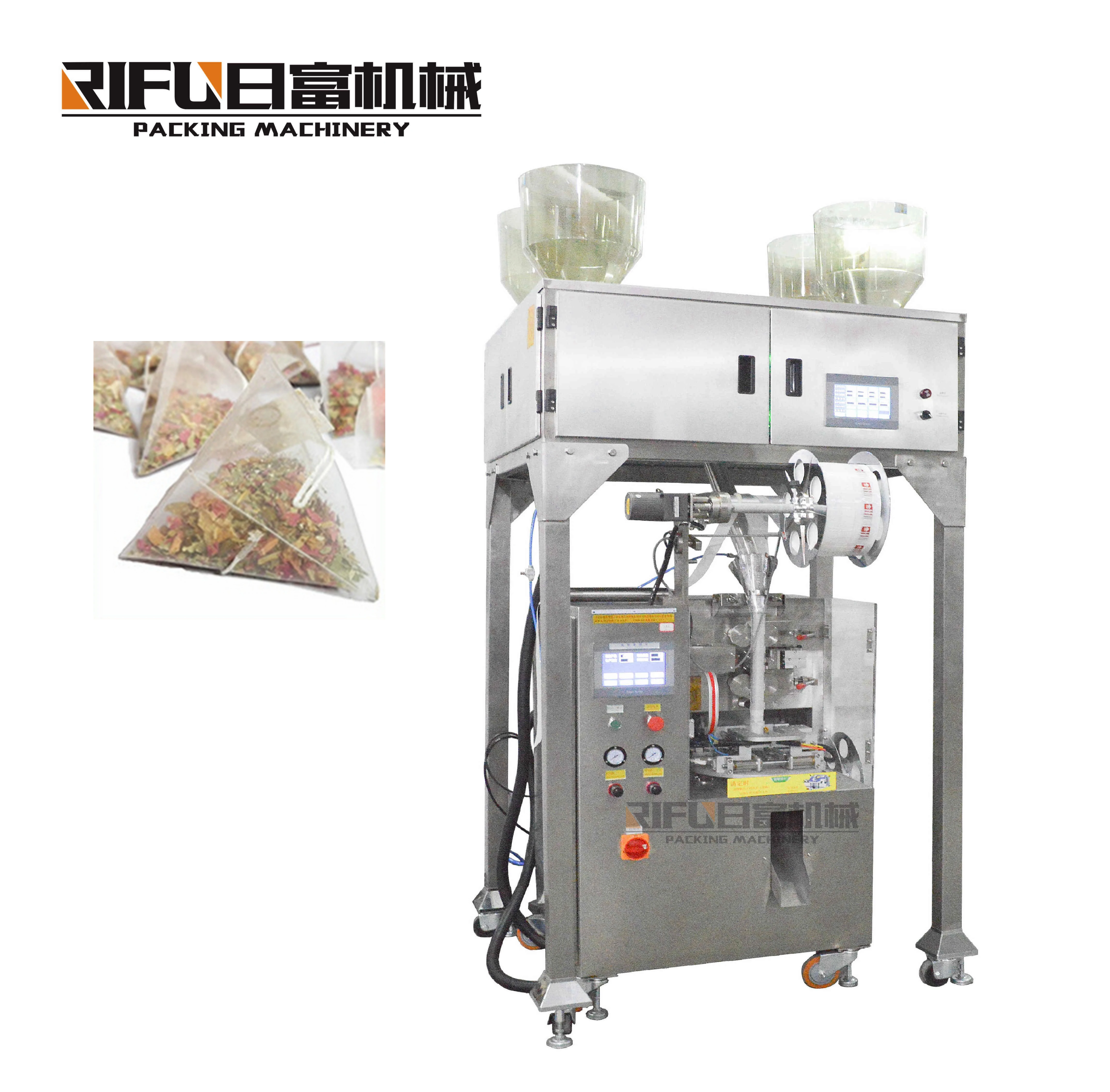 High quality pyramidal black green tea bagging vertical inner triangle tea bag packing machines