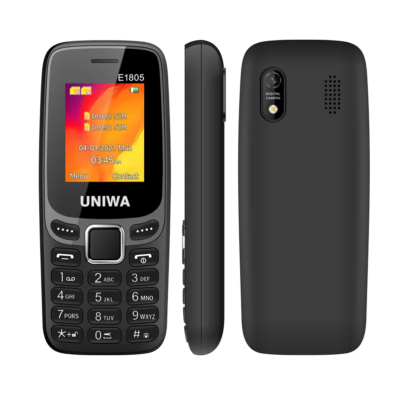 OEM Custom UNIWA E1805 бар телефон 1 77 дюймов мобильный с портом Type-C и функцией FM двойной SIM-карты