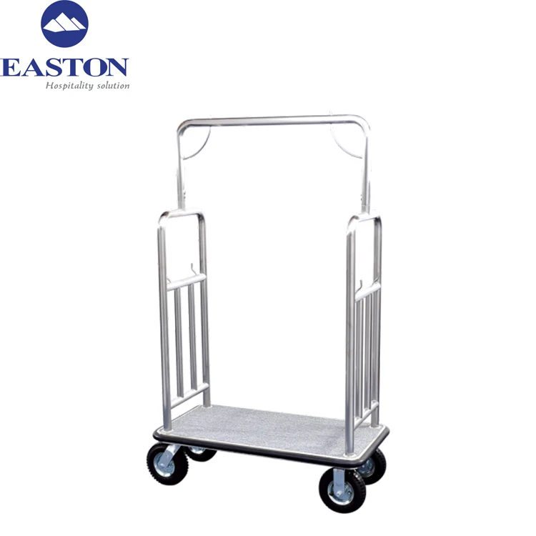 Luxury Stainless Hotel Golden Crown Trolley Luggage Cart