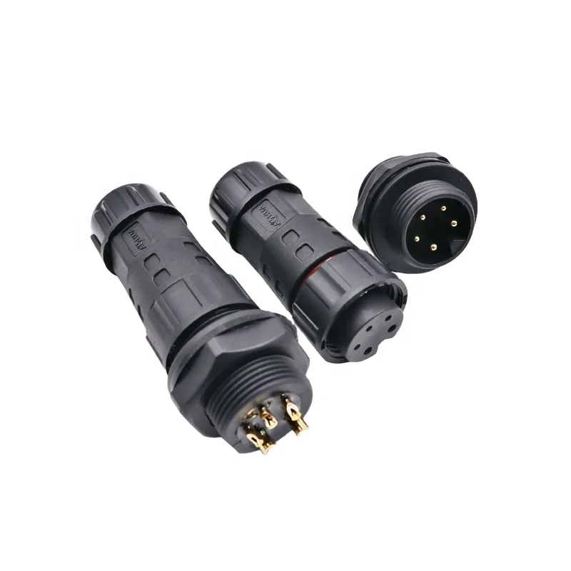 Electrical wire 2+3 pin waterproof male and female panel cable connector for driver