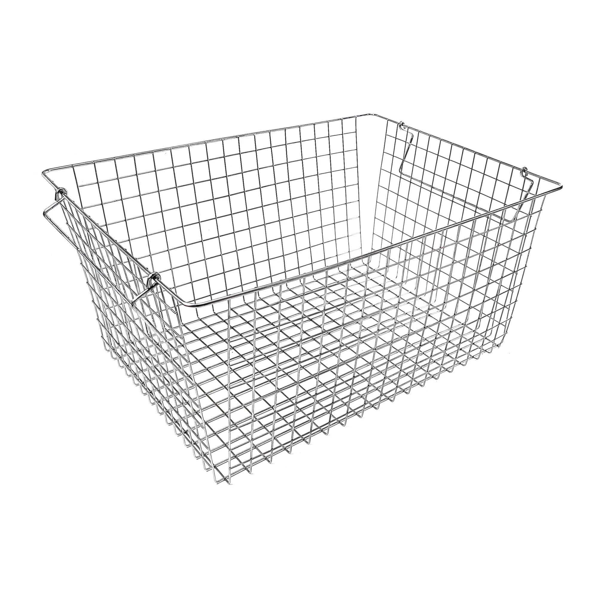 Wholesales Customized Rectangle Stackable Clothing Wrought Iron Wire Laundry Kitchen Metal Storage Basket