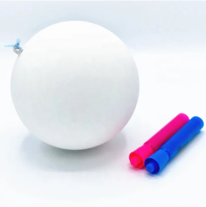 Empty white gender reveal ball