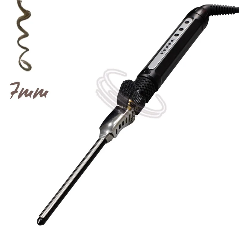 7mm Men Hot Portable Hair Styler Small Wave Curler Led Magic Wand Curling Iron
