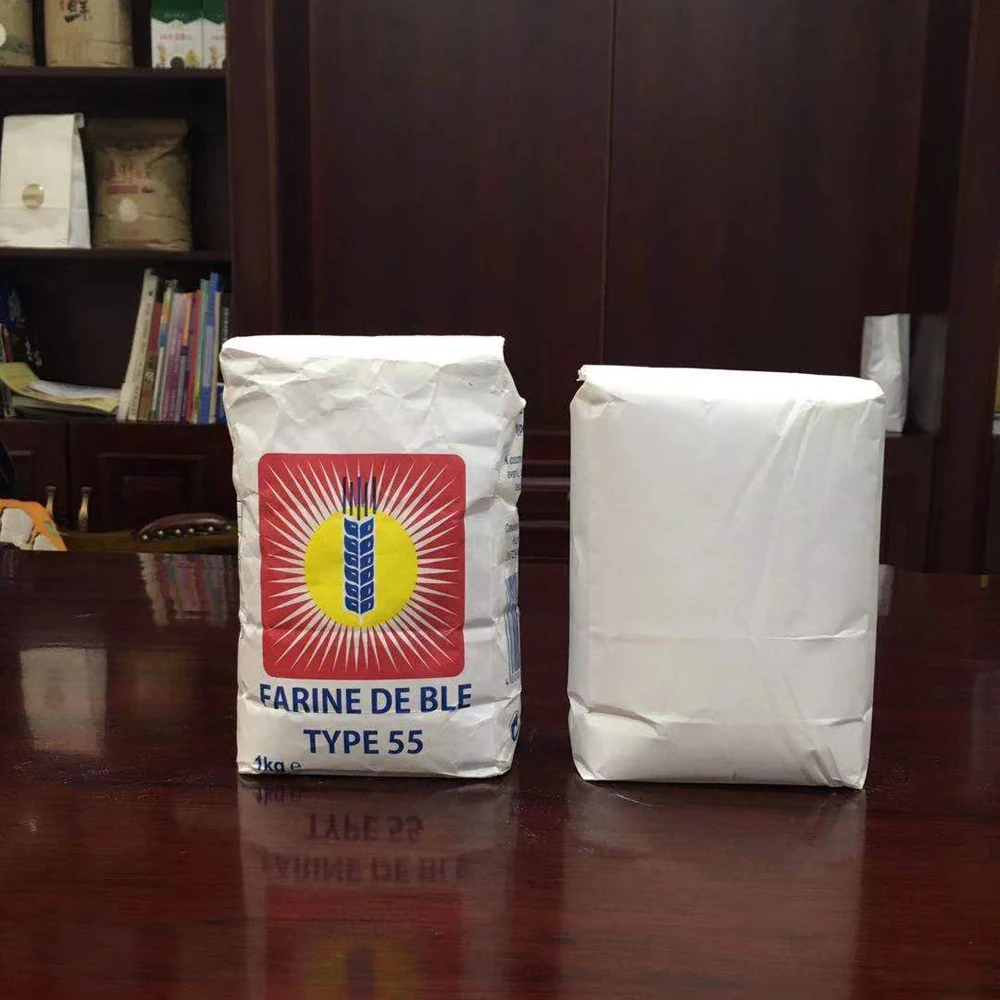 
Wholesale Printed custom Kraft Paper Packaging Bags for flour sugar rice powder packaging 