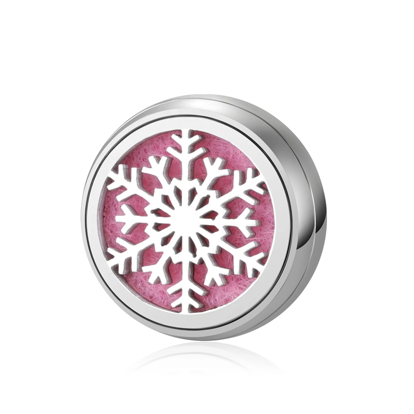 Christmas Jewelry 12mm  Snow Shape Stainless steel hollow magnet buckle Essential oil fragrance magnet clip buckle