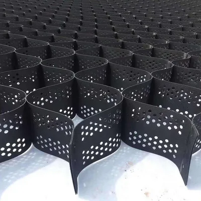 Текстурированная перфорированная пластиковая геокетка HDPE цена от производителя гравийная сетка геоячейка для дорожного строительства