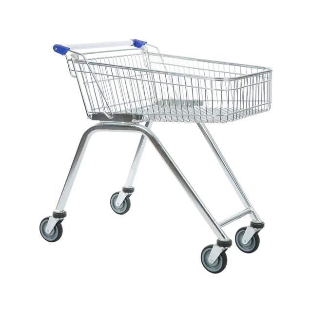 Durable Euro type metal supermarket shopping  cart hand push trolley hypermarket trolley