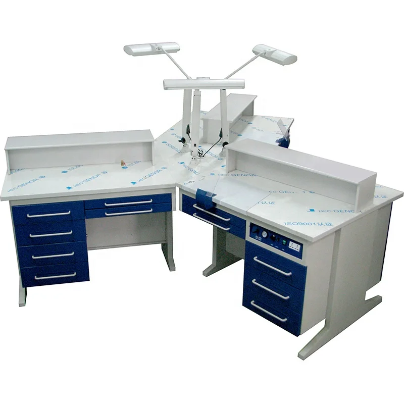 CE certificated dental lab equipment bench workstation for triple person