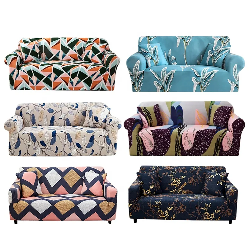 Amazon hot selling printed sofa cover super soft fabric elastic sofa slipcover wholesale