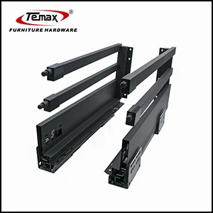 Temax Hardware soft close metal Thin sliding box drawer slide rail BT3041