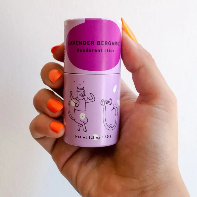 Custom Eco-Friendly Cardboard Push-up Tube with Wax Paper Lining for Lip Balm Deodorant Stick Packaging Cosmetic Use