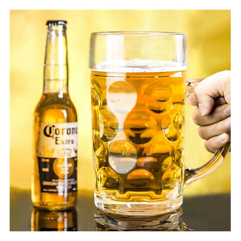 KDG Brand Manufacturer Modern Drinking Beer Glass Cup Drinking Glasses 1liter 34oz Large Beer Glass with Handle