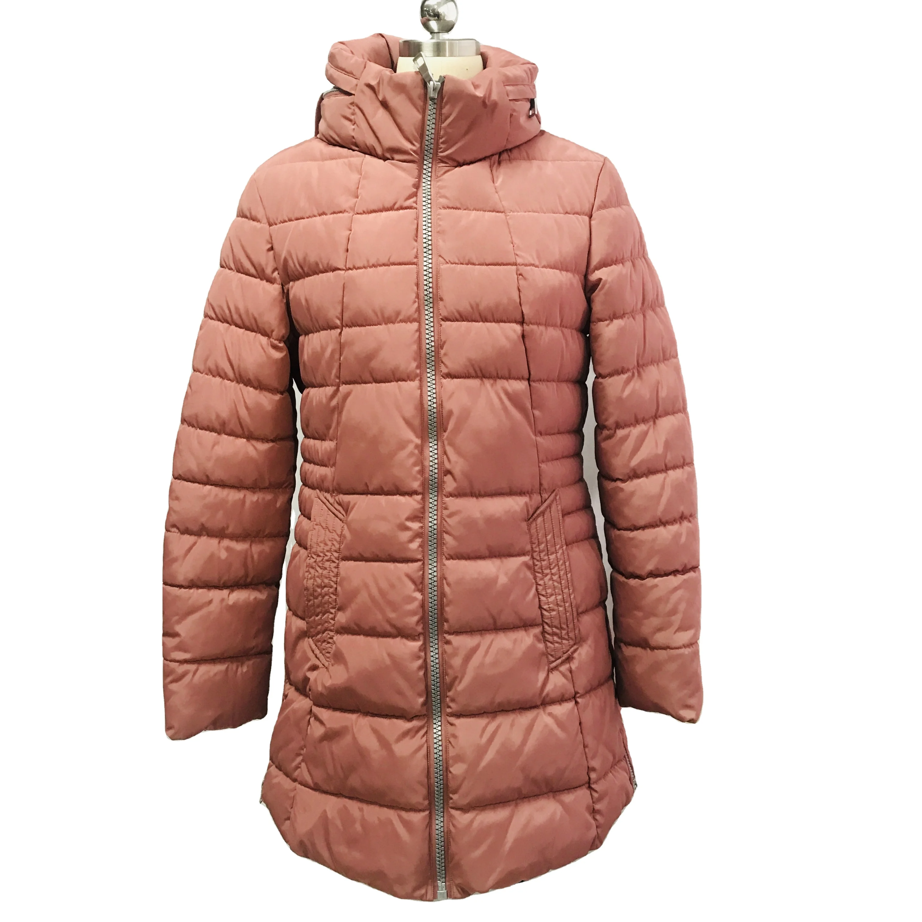 Женский розовый пуховик, новинка осень-зима