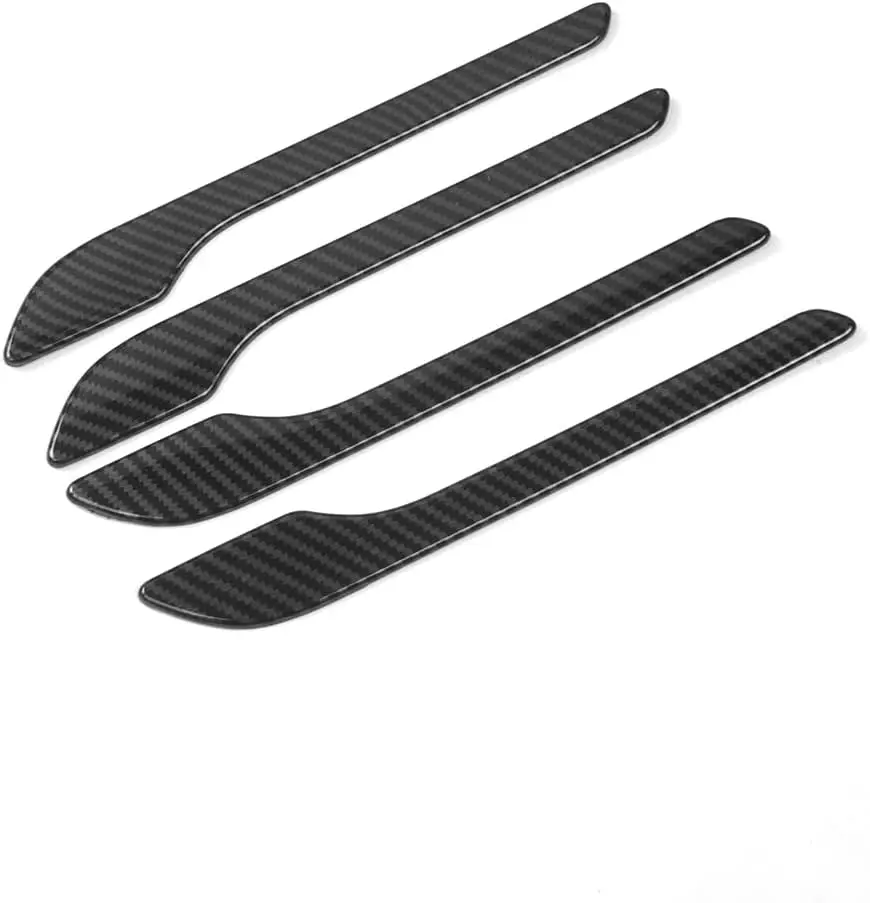 Car Interior Accessories Decoration Replacement Carbon Fiber Door Handle Trims Sticker Cover For Tesla Model 3