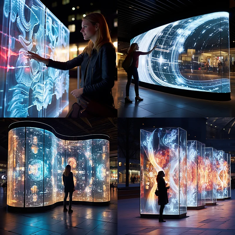 Indoor Adhesive Transparent Flexible LED Film Crystal Screen Display Panel Transparent LED Film Screen For Glass