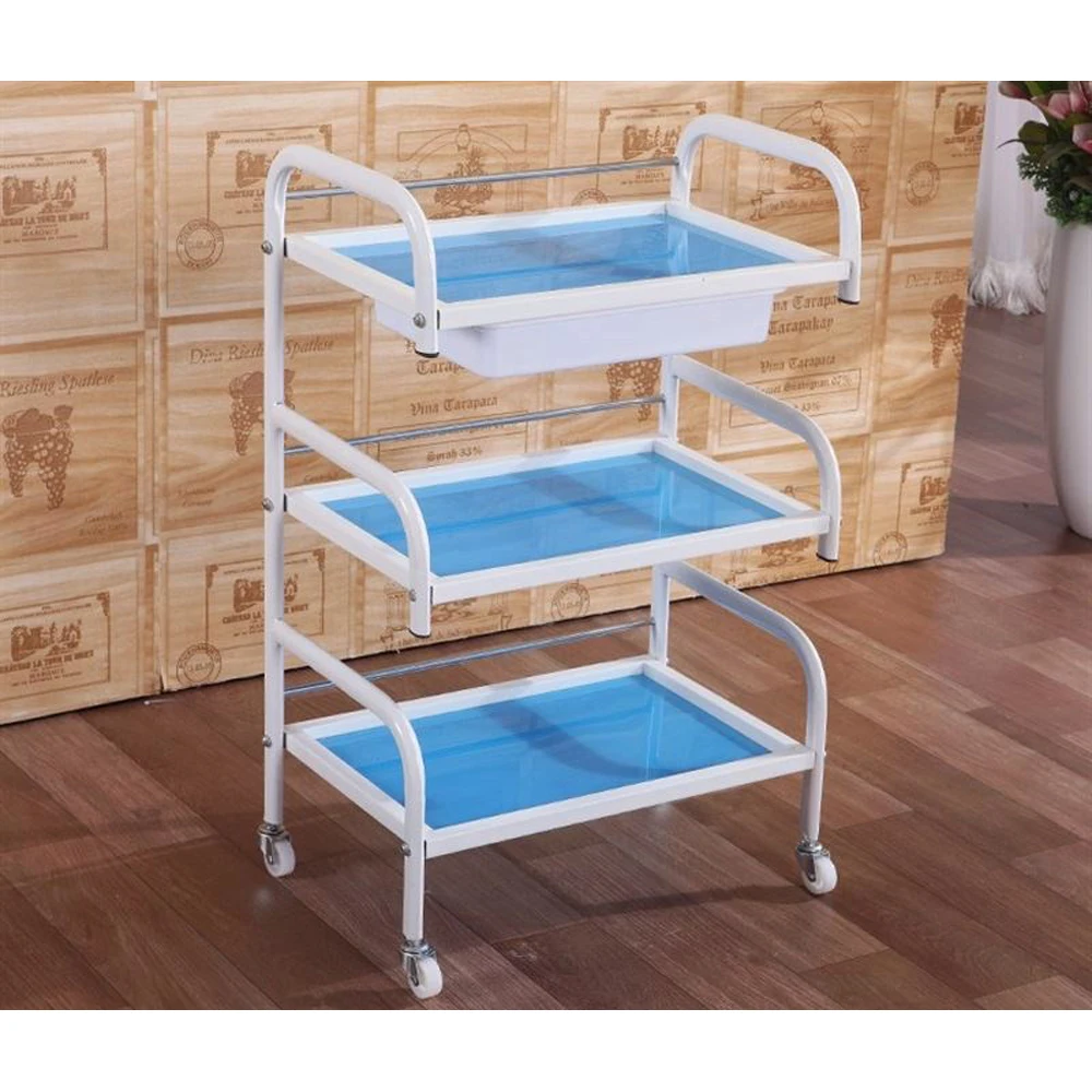 New hairdressing salon three floor trolley barber hair gadget cart glass beauty