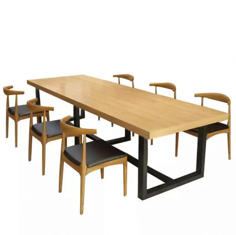 
Simple Solid Wood Conference Room Long Table Large Size Multi Person Negotiation Table 