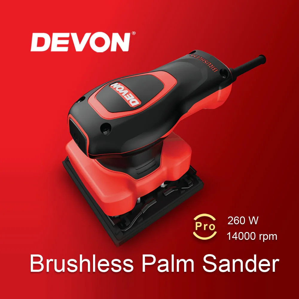 DEVON 1/4 inch sheet orbital Brushless Palm Sander Industrial Electric Sander Tools