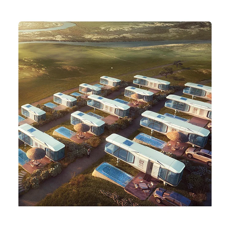 Modern Factory Direct Prefab House Steel Structural Frame Aluminum Alloy Shell Quick Construction Capsule Cabin Mobile Resort