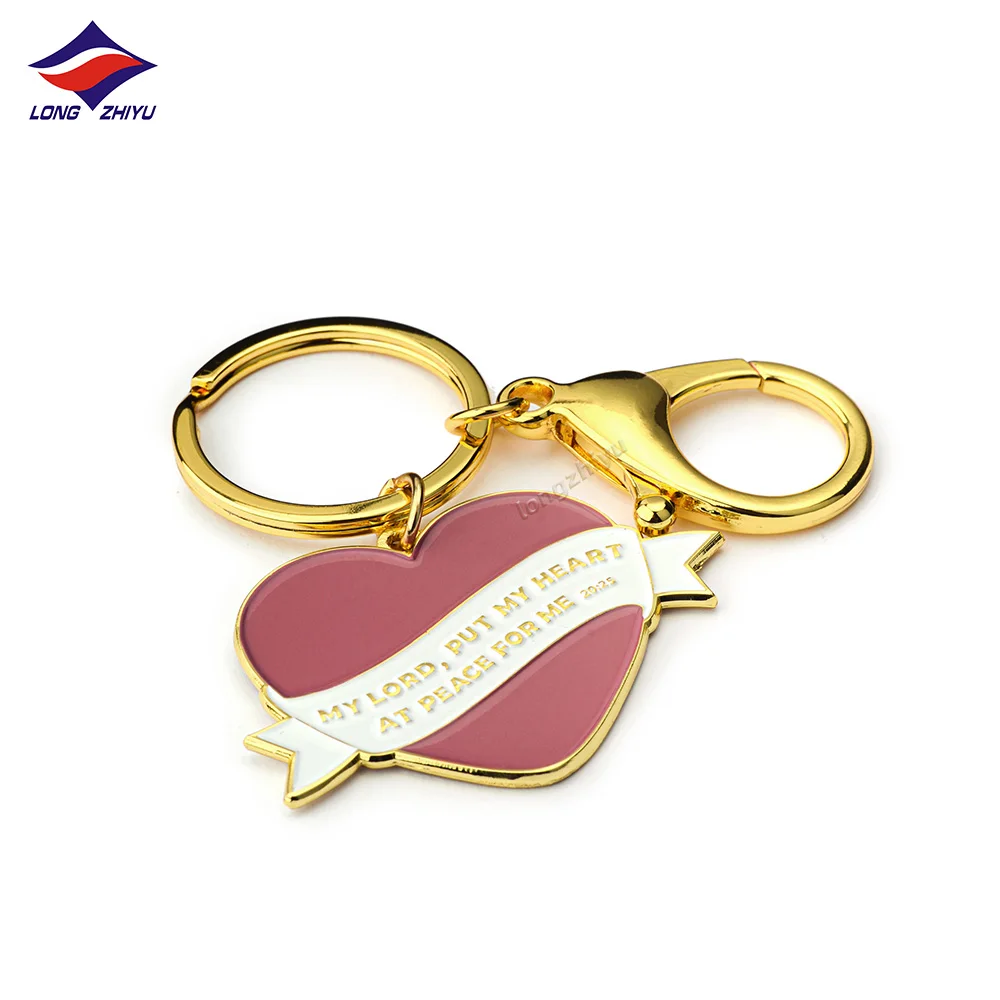 Longzhiyu 17 Years Factory Black Broken Heart Key chain ring Custom Logo Small Gift for Your Girlfriend Metal Enamel Keyring