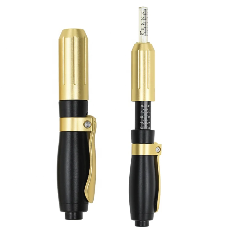 High profesional  lip ampoules gel  0,5ml black gold pen  for cross linked hyaluronic acid ha 10ml