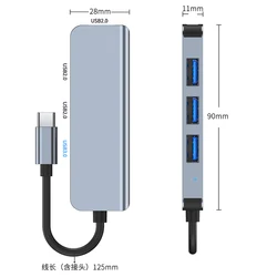 Возможен пробный заказ 1 ок ультра тонкий 4-портовый Usb-c адаптер USB 3 0 Type-c Usb концентратор до Rj 45 480 Мбит/с для