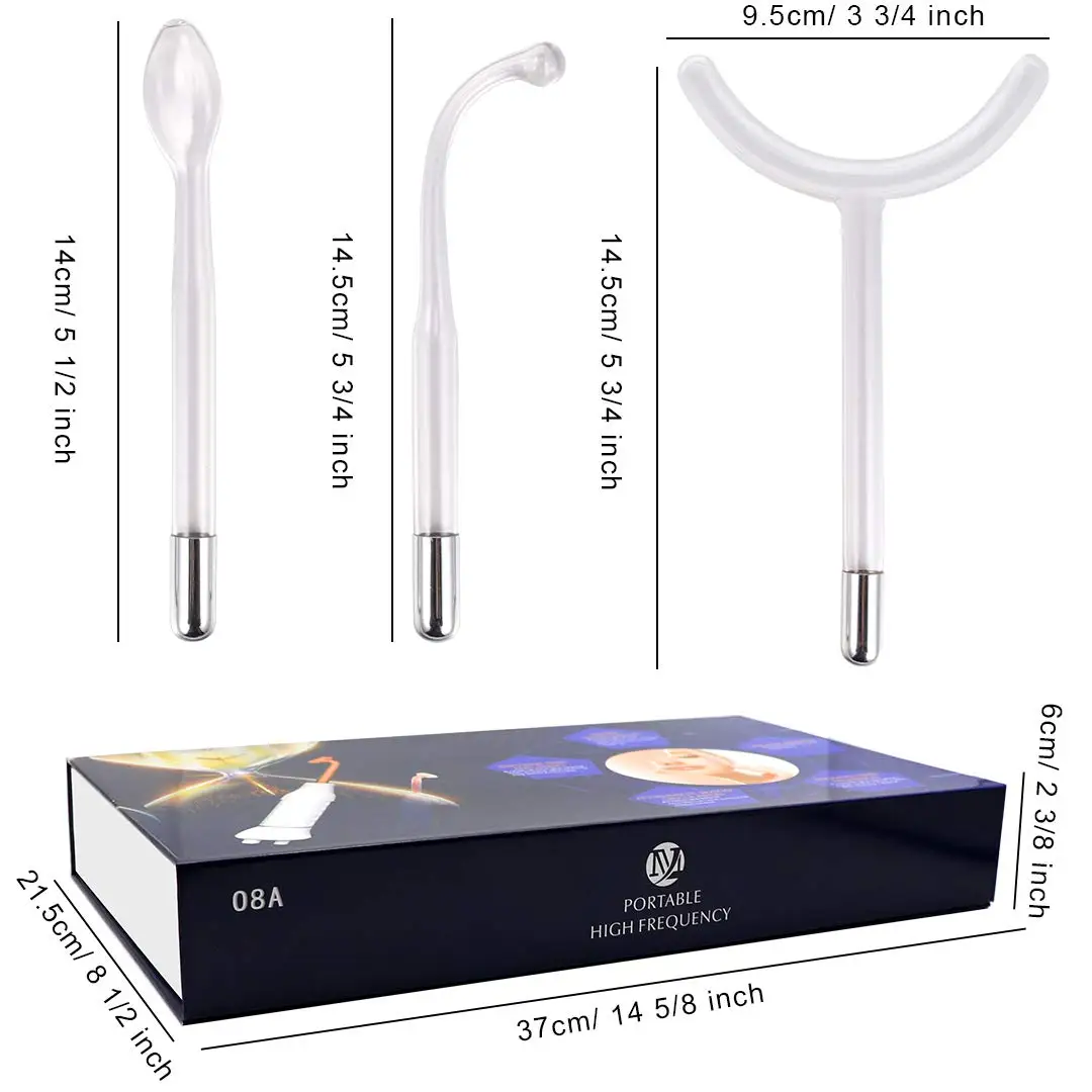 Home use Portable 7 in 1 High Frequency Skin Therapy Wand facial machine