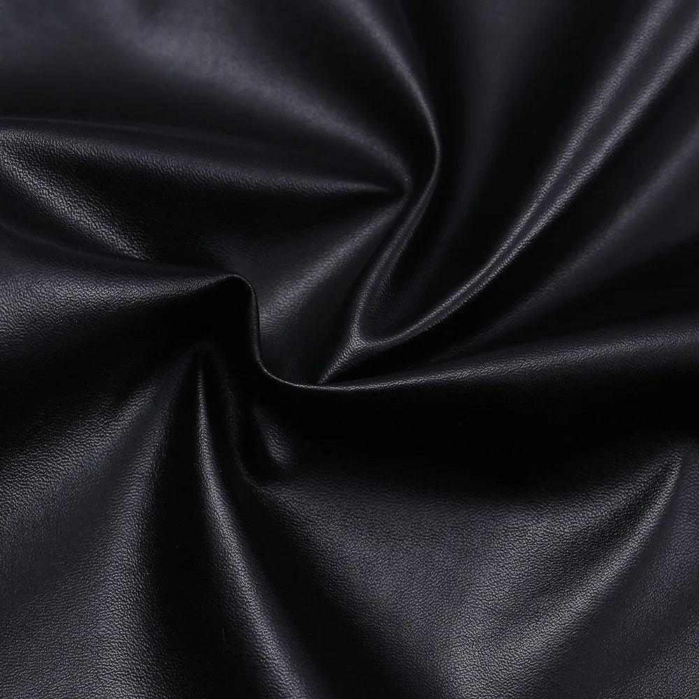 Soft Suede Back Stretch 0.6 mm Embossed Nappa Faux Synthetic PU Leather Fabric for Clothing Clothes Dress Pants Gloves Legging