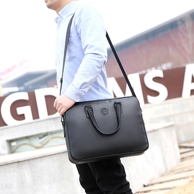 Мужская деловая кожаная сумка, вместительный портфель, Модный профессиональный мессенджер на плечо для офиса, 2019