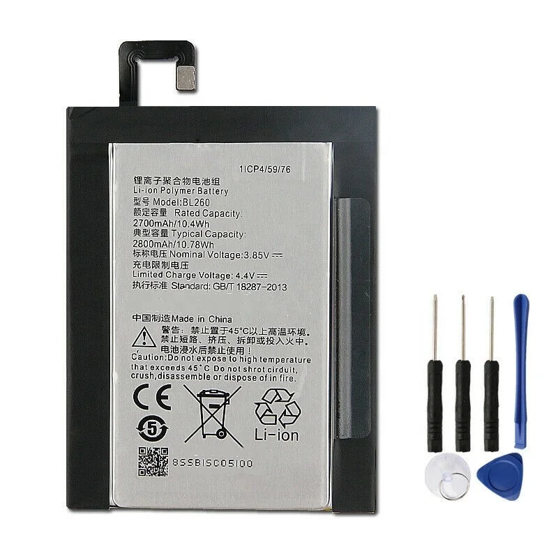 2800mAh 3.85V New Original replacement BL260 battery for Lenovo Vibe S1 Lite S1La40