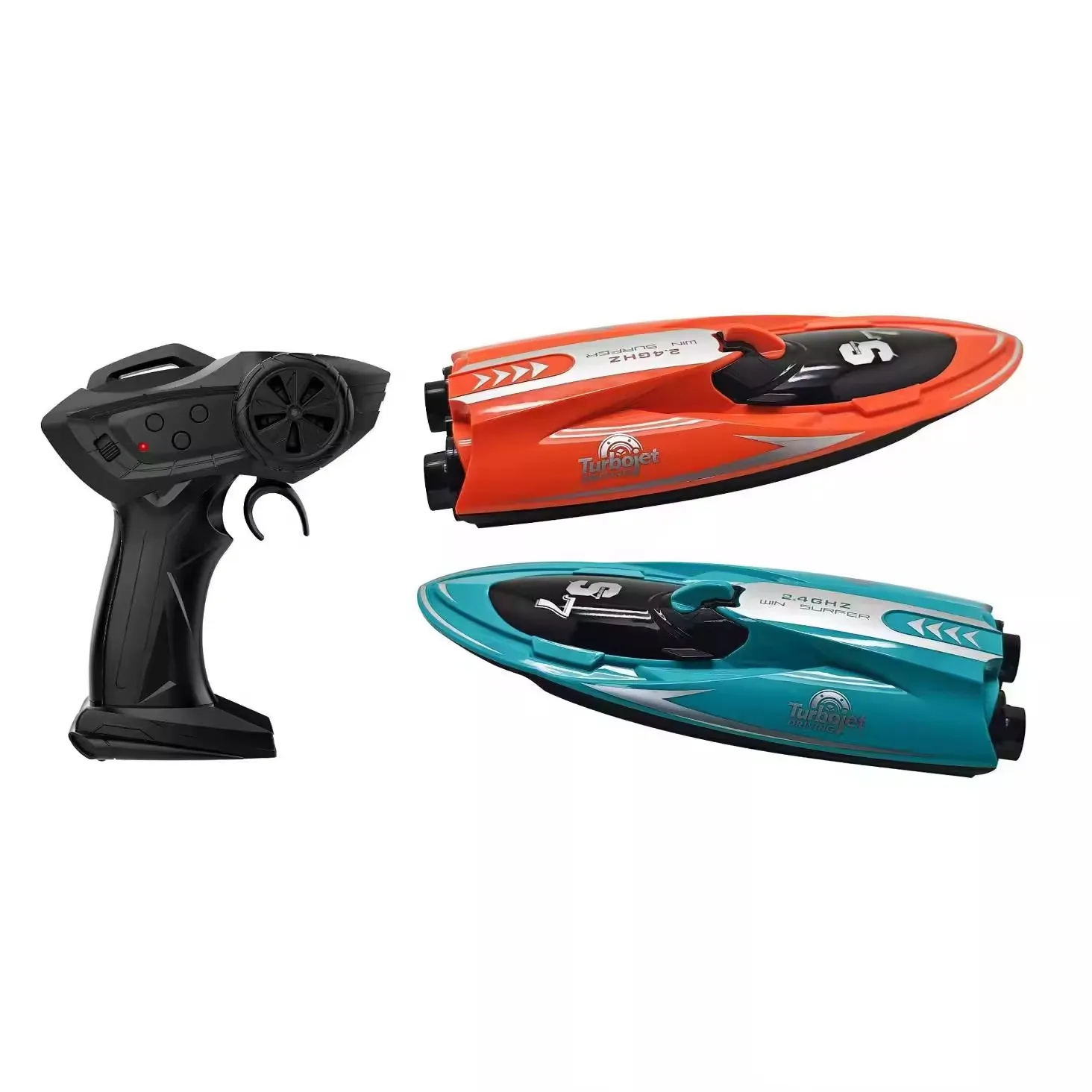 2.4GHz 5KM/H Waterproof High Speed Rc Racing Boat Ship Electric Double Vortex Jet Speedboat Toys with Lights