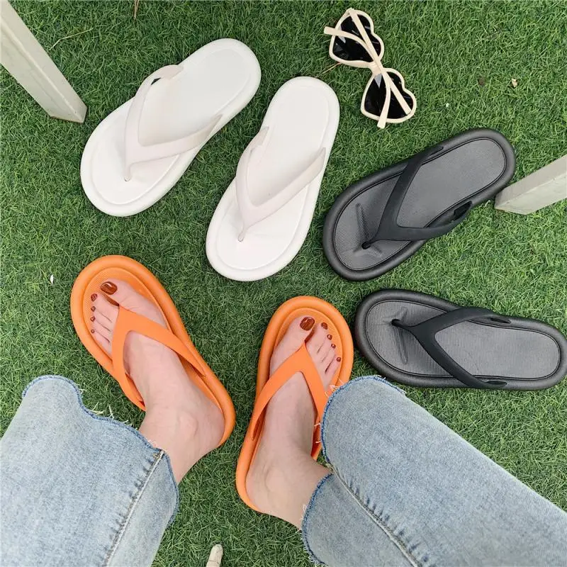 Female Ladies Summer PVC Beach Thongs Flip Flops Slippers Slides Sandals Wholesale Black White Women Flip  Flops