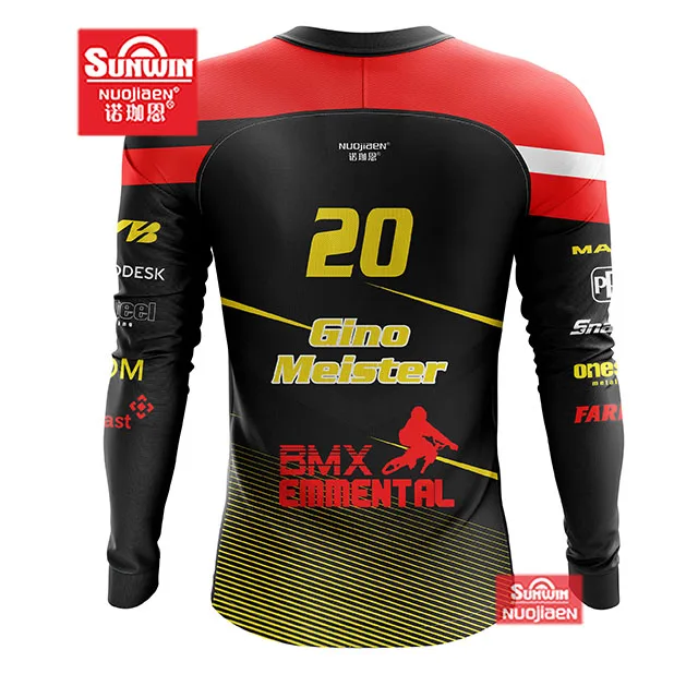 Новый продукт гоночные рубашки с длинным рукавом OEM BMX сублимированные MX