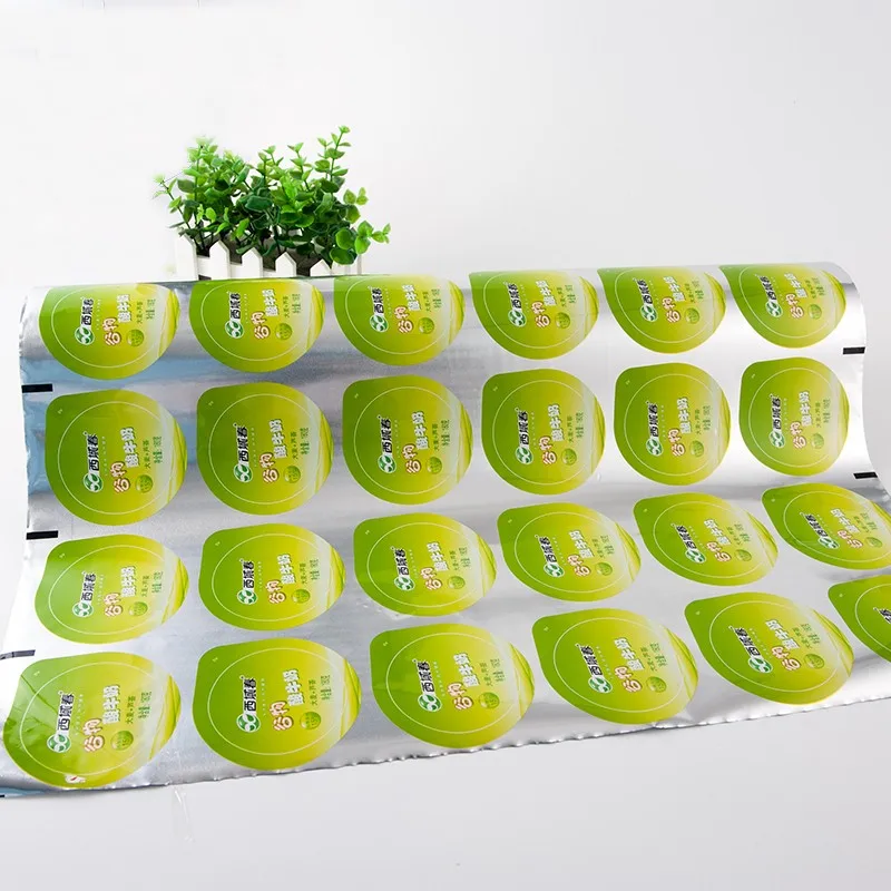Luckytime Aluminum Foil heat Sealing lid film in roll for PP PET cups eight consecutive yogurt water beverage cups