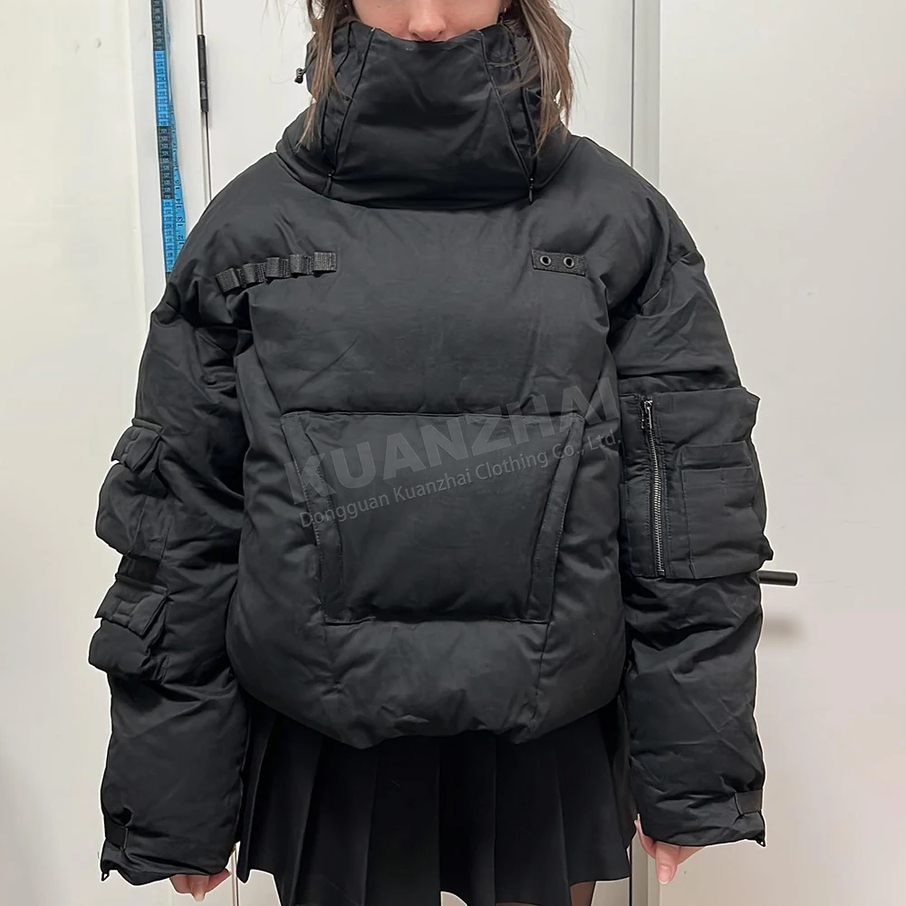 custom manufacturer windbreaker down coats women cropped bomber winter jackets masked ninja puffer jacket men