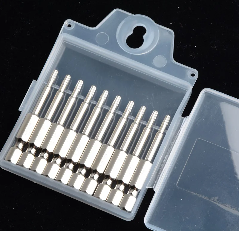 
Factory price 50MM Torx screwdriver with magnetic S2 10PCS six-star Torx screwdriver bit 