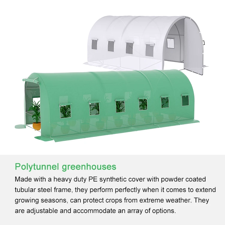 Small portable polytunnel metal frame plastic cover greenhouse tunnel tier walk in mini greenhouse for garden