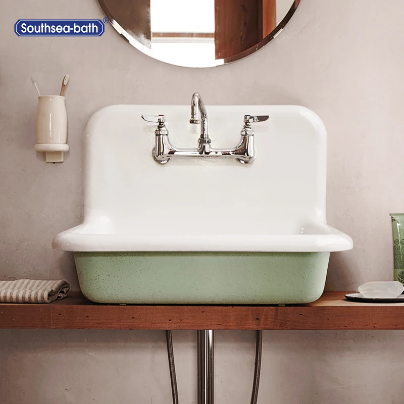 
square white sinks wall hung cast iron commercial sinks 