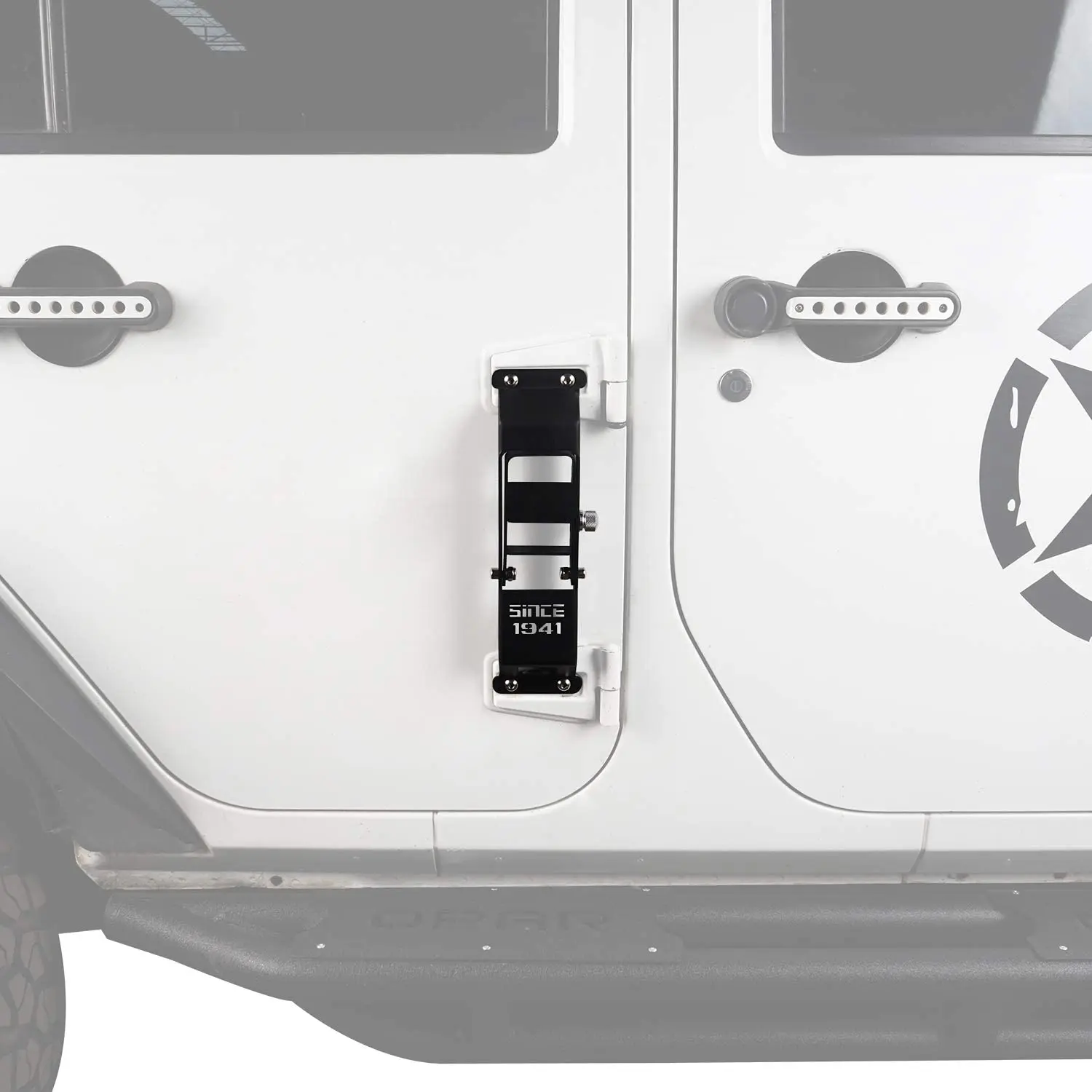 Door Hinge Step Foot Pedal w/Since 1941 Sign for 2007-2018 Jeep Wrangler JK & JKU Accessories