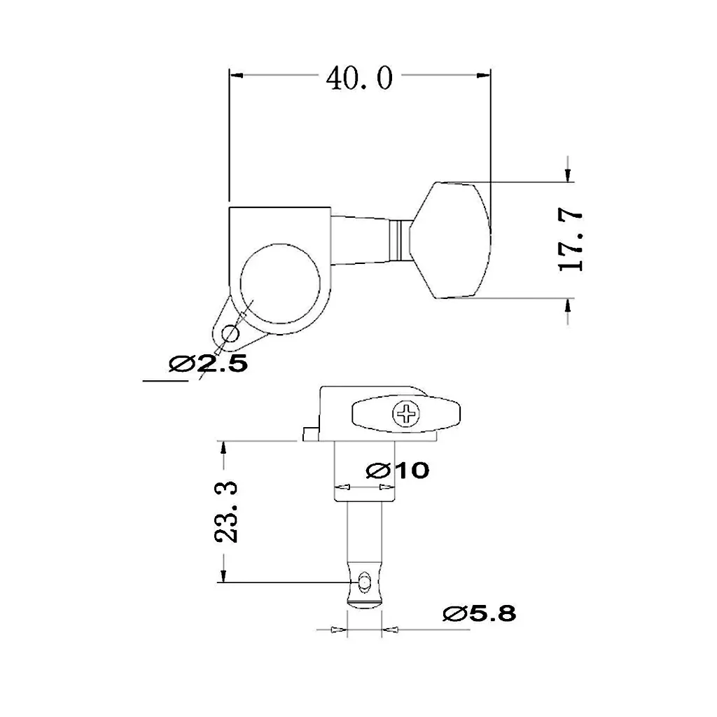 NAOMI 3L3R Acoustic Guitar Tuning Pegs Machine Head Tuners Chrome Knobs Tuning Keys Wear-Resistant Enclosed Locking Tuners