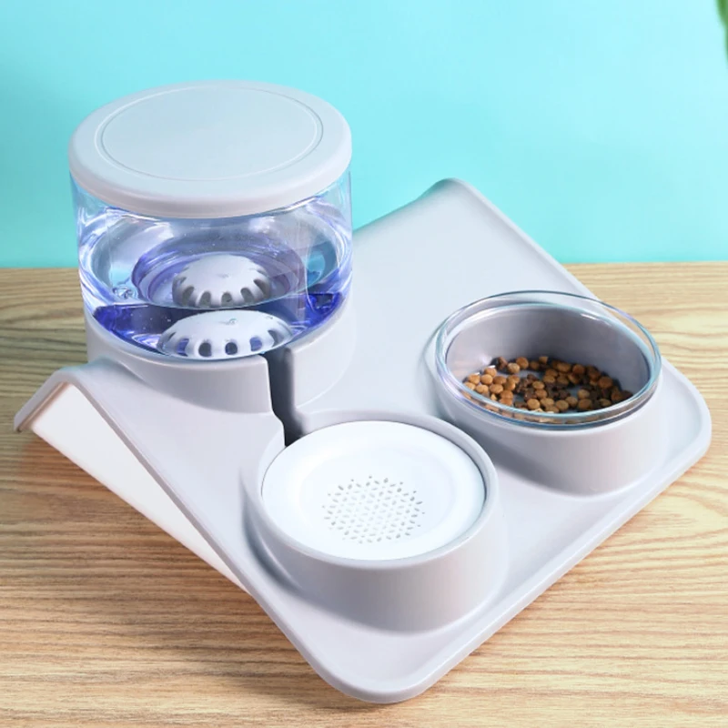 Saiji новый стиль воды и еды 2 в 1 кормушка для домашних животных питьевой фонтан Легкая очистка поднятая миска для собак