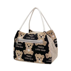 custom fabric food and drink storage bag for picnic happy little bear lunch bag customized thermal bag