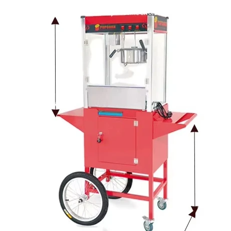 Topped popcorn machine cart