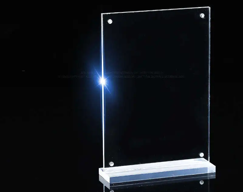 Wholesale Double side acrylic T shape table top display stand A4 size Menu Display clear Advertising Display menu sign holder