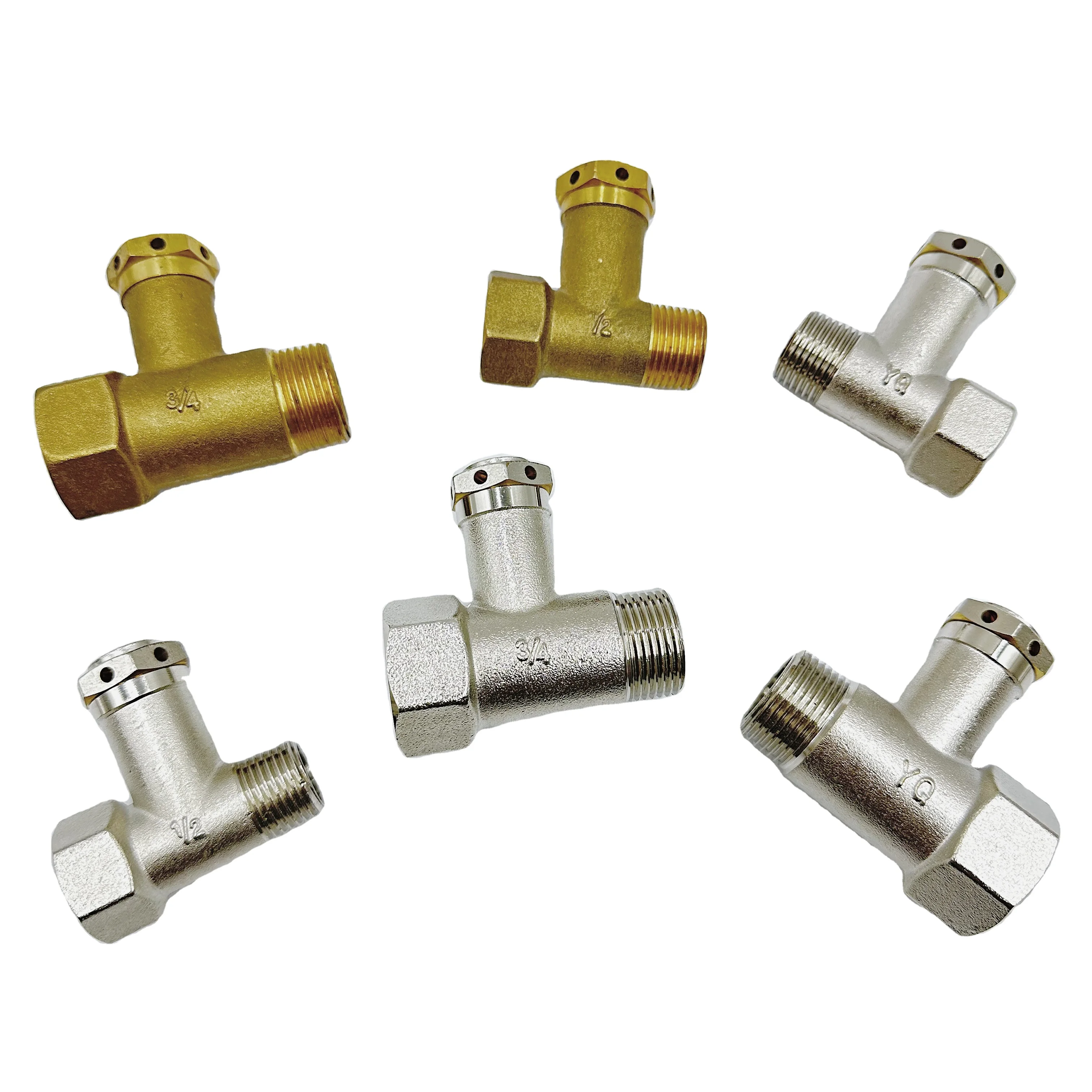 Plumbing Valve Series Hydraulic Pneumatic System Water Tank Brass Three Way Negative Pressure Valve Nickel Plated
