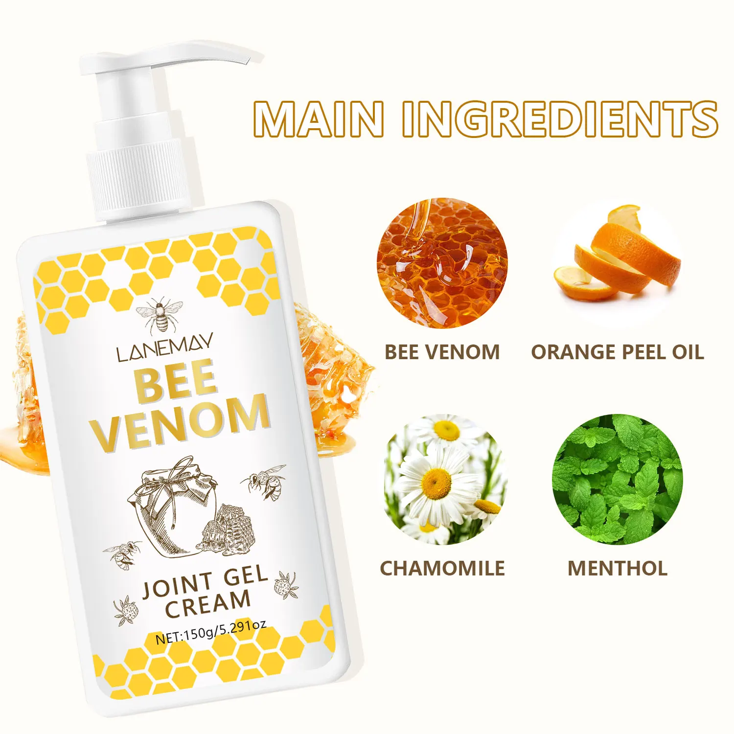 Wholesale Bee Venom Profeesional Safe Fast Acting Muscle Knee Shoulder Elbow Toes Fingers Wrist Care Pain Relief Joint Gel Cream