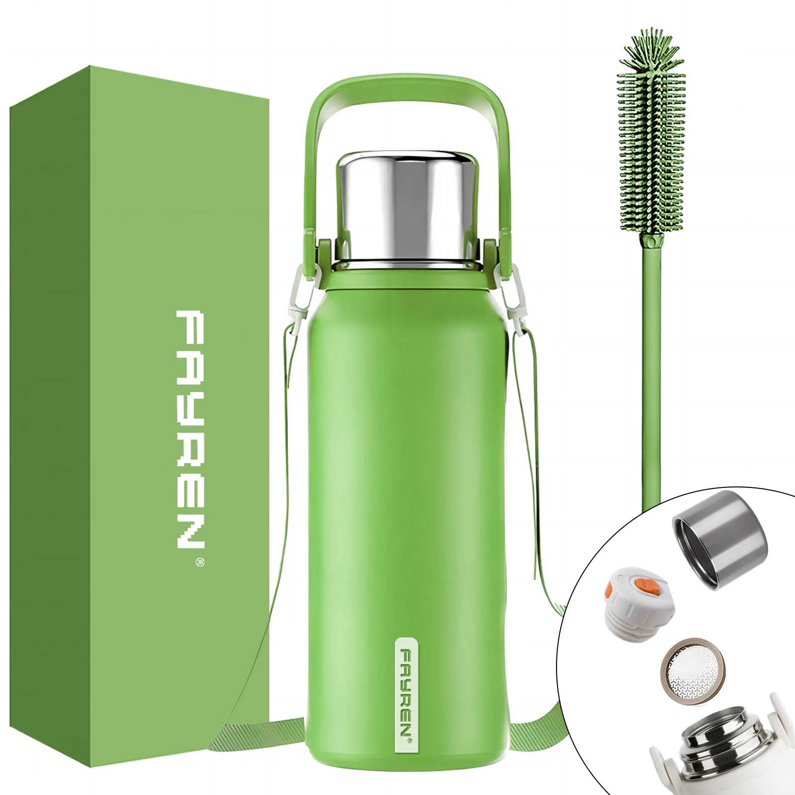 18/8 Stainless Steel Metal Sport Double Walled Vacuum Flask Leak Proof Thermos Insulated Water Bottle with tea infuser