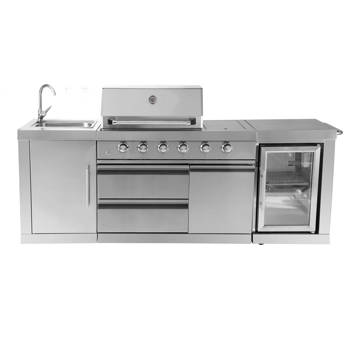 430 STAINLESS STEEL OUTDOOR KITCHEN WITH INFRARED REAR BURNER BBQ GAS GRILL