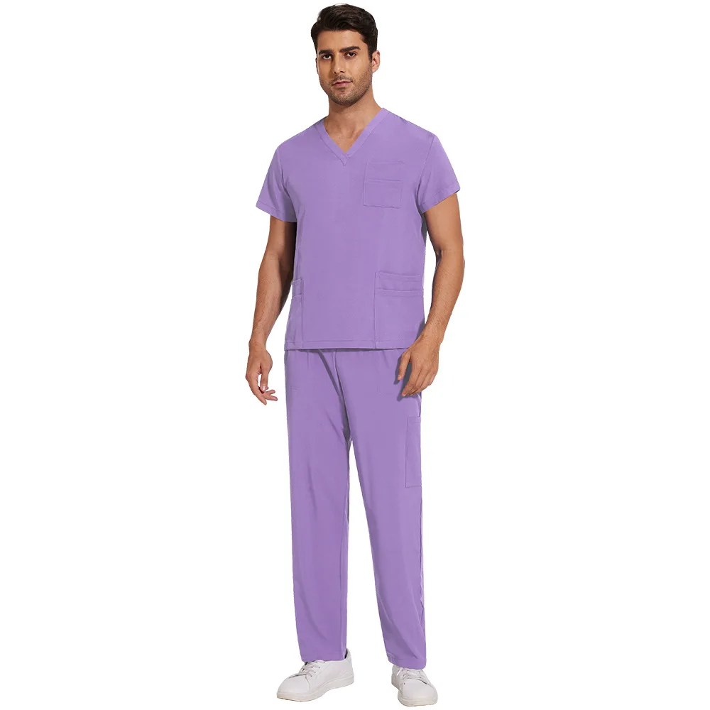 Hot sale custom logo scrub suits doctor hospital medical scrubs wholesale 2 piece jogger set scrubs uniforms sets men